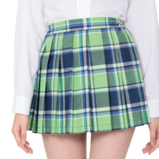 鉄板スタイルチェックスカート グリーン&ネイビー