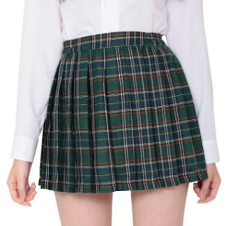 鉄板スタイルチェックスカート ディープグリーン