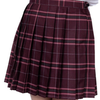 鉄板スタイルチェックスカート パープルレッド