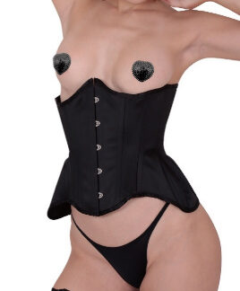 ブラックサテン アンダーバストコルセット