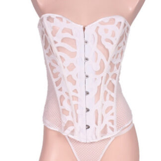 スタイルアップ背中編み上げコルセット&Tバックセット ホワイト